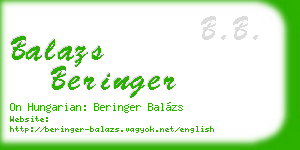 balazs beringer business card